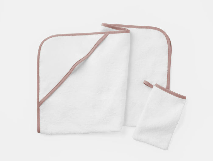 Cloud Loom™ Organic Baby Hooded Towel and Bath Mitt Set