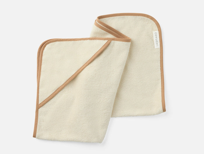 Cloud Loom Organic Baby Hooded Towel Set | Undyed w/Ginger