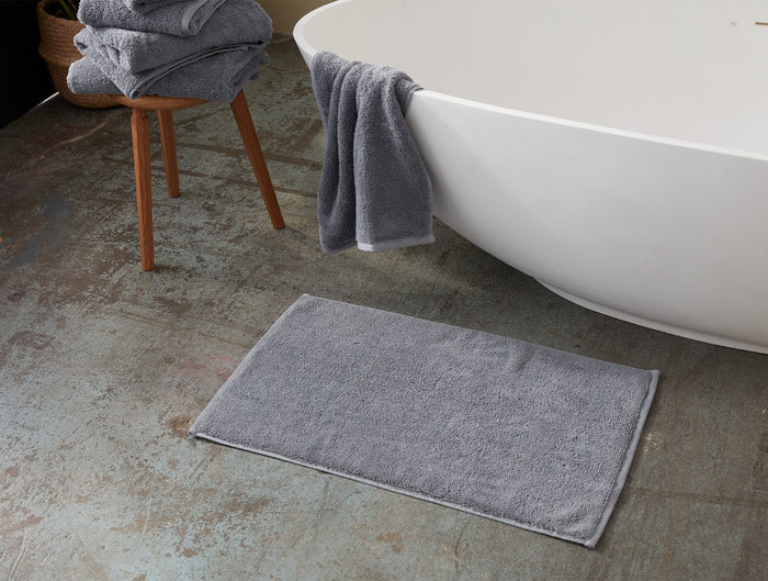 Cloud Loom™ Organic Bath Mat | Steel Blue