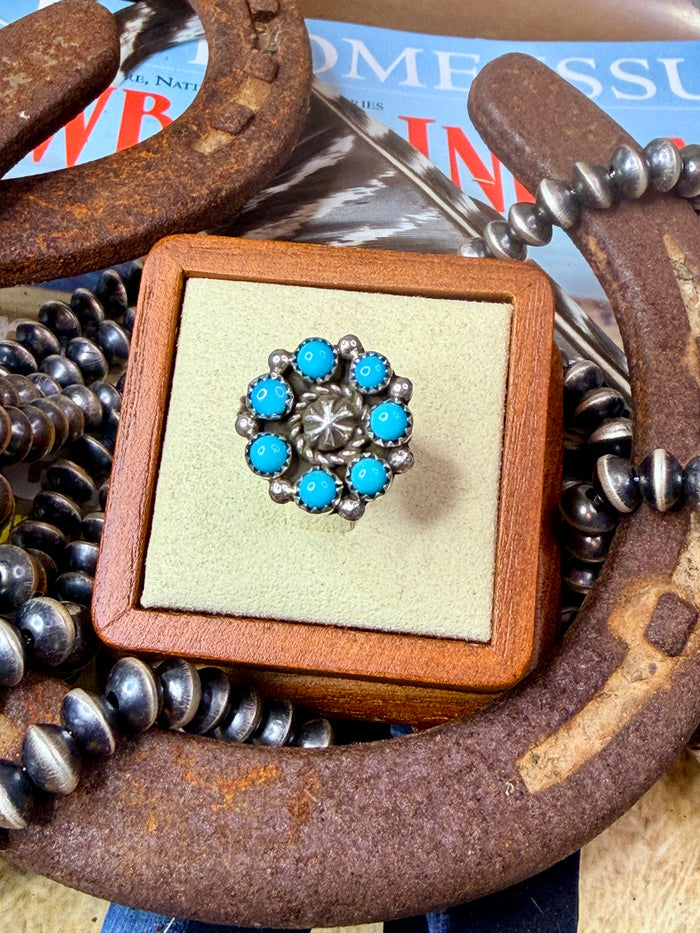 Cluster Turquoise Native Made Ring size 7.5