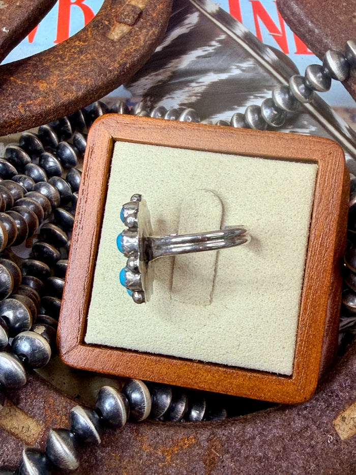 Cluster Turquoise Native Made Ring size 7.5