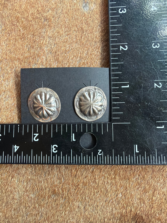 Concho Sterling Silver Earrings by Joan Begay