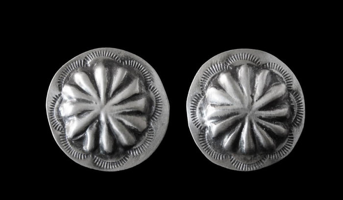 Concho Sterling Silver Earrings by Joan Begay