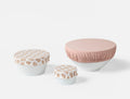 Coyuchi Conserve Organic Bowl Covers - Coyuchi | Shell Chrysanthemum/Praline Chambray