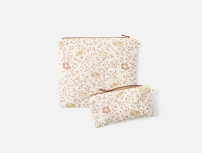 Coyuchi Conserve Organic Snack Bags - Coyuchi | Praline Meadow/Hazel Chambray