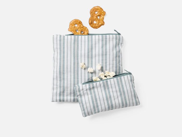 Coyuchi Conserve Organic Snack Bags - Coyuchi | Pacific Blue Stripe/Surf Chambray