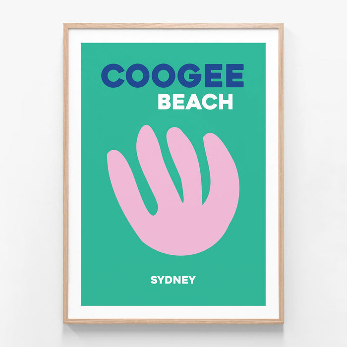 Coogee Beach Sydney oak framed art print