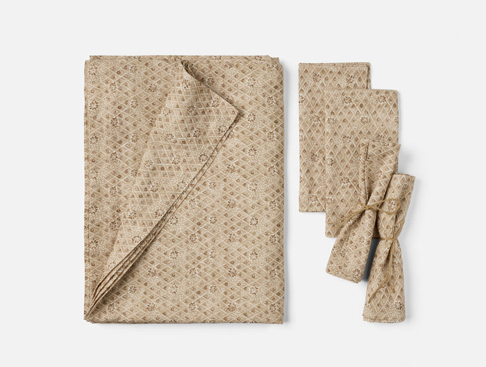 Coral Bell Print Tablecloth + Napkin Set