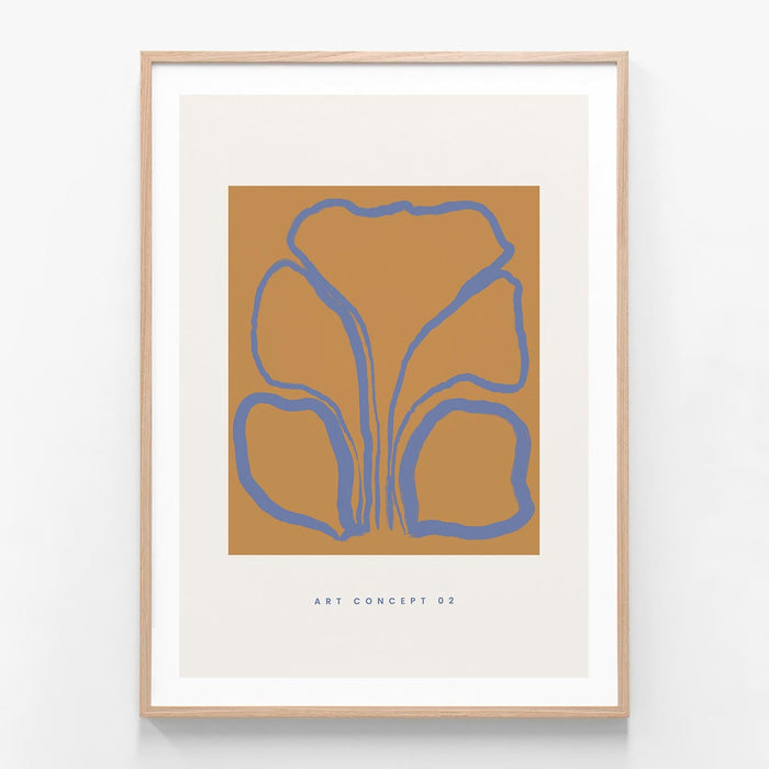 Coral Study oak framed print