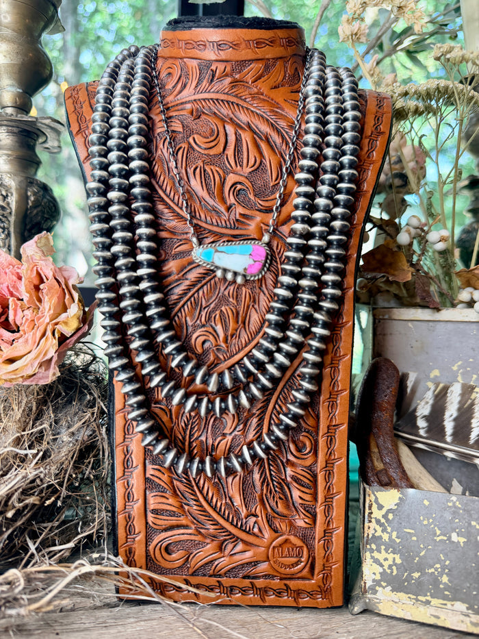 Cotton Candy and Sterling Silver Necklace by Chassity Belone