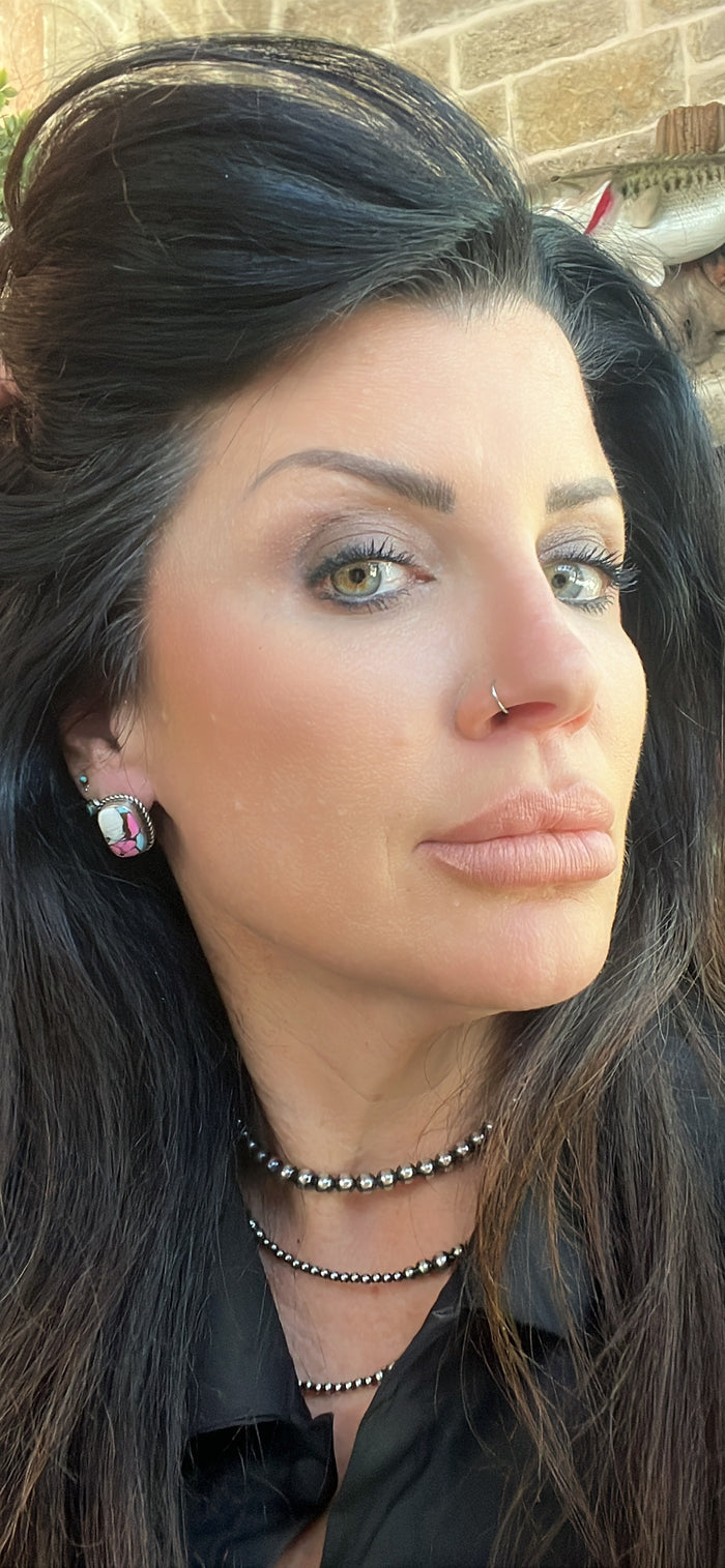 Cotton Candy Studs with Rope Design by Navajo Artist Chassity Belone