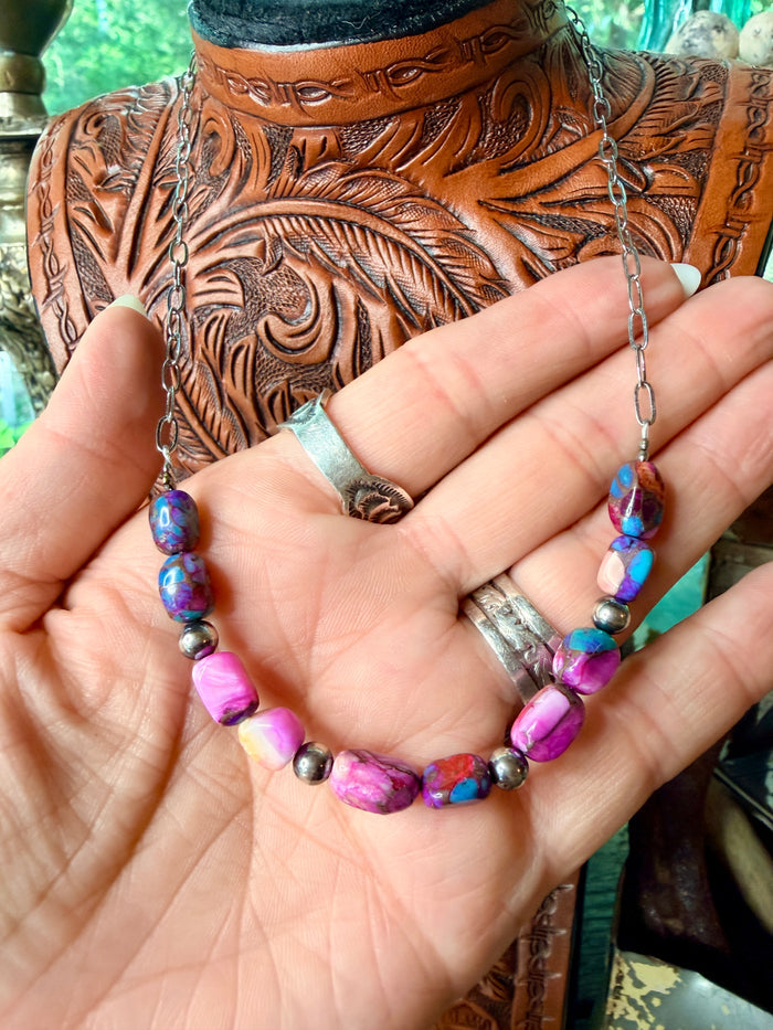 Cotton Candy Turquoise Necklace