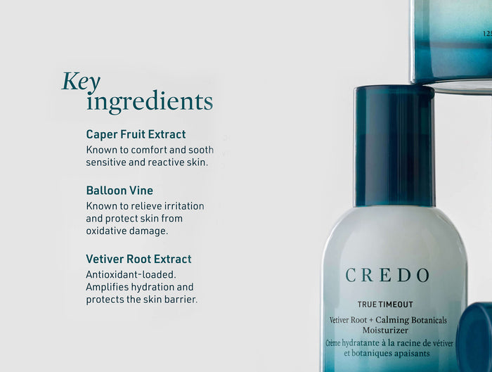 Credo True Timeout Vetiver Root + Calming Botanicals Moisturizer for Sensitive Skin