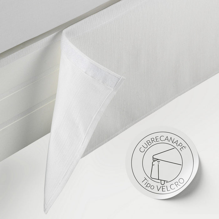 Cubrecanapé con velcro Rústico liso blanco detalle