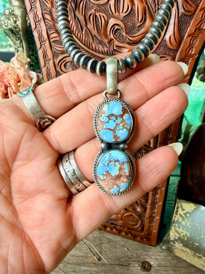 Darrin Livingston Golden Hills Turquoise & Sterling Silver Pendant