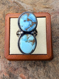 Darrin Livingston Golden Hills Turquoise Sterling Silver Ring Size 7.25