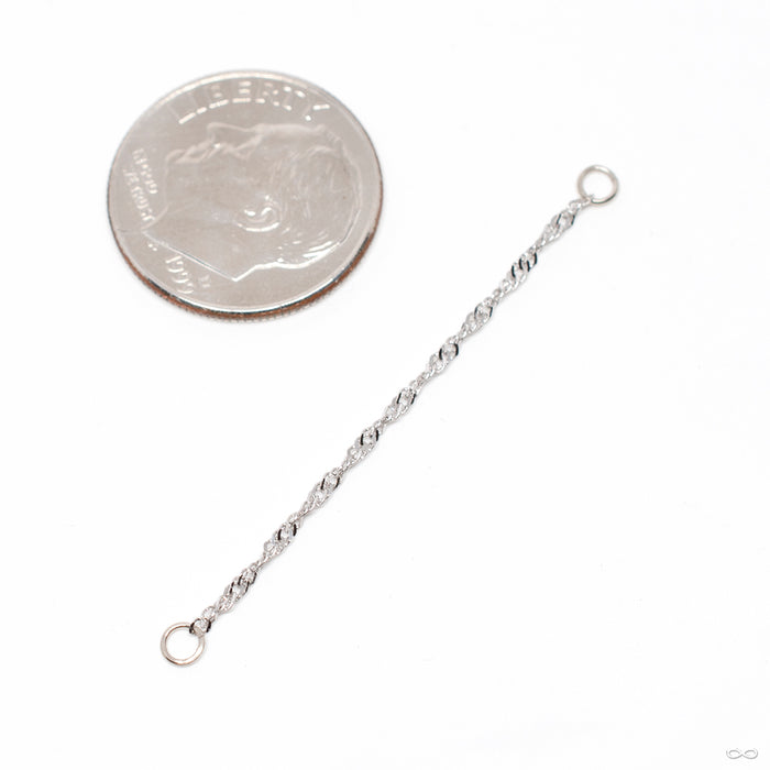 Diamond-cut Singapore Curb Chain in Gold from Hialeah in white gold