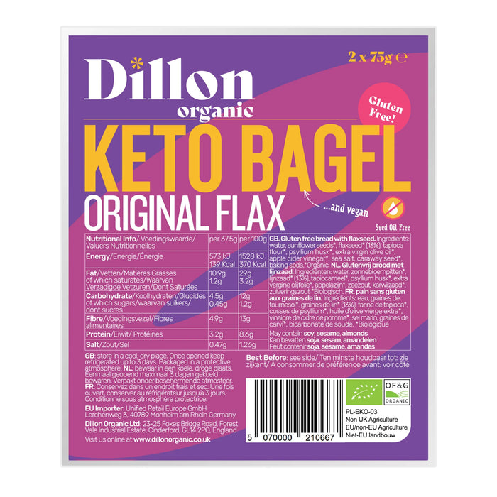 Dillon Organic Keto Bagel Original Flax