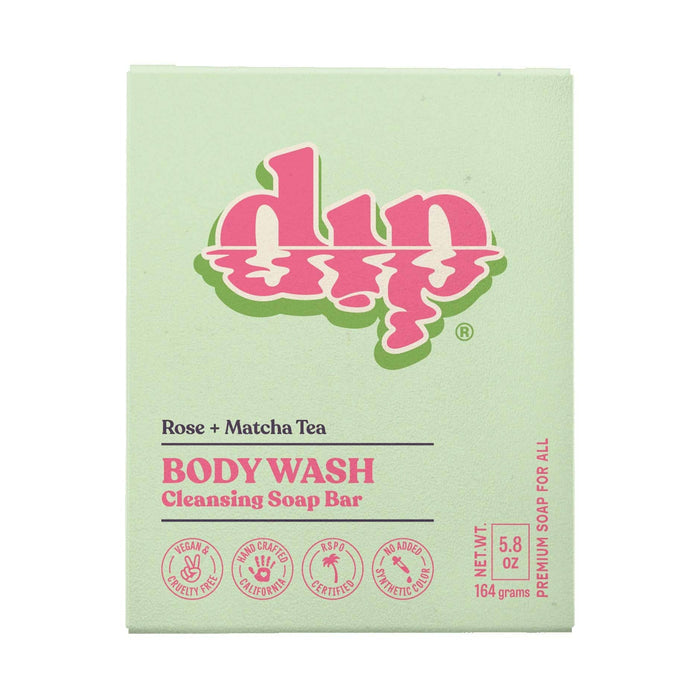 Dip Body Wash Cleansing Soap Bar - Rose & Matcha Tea