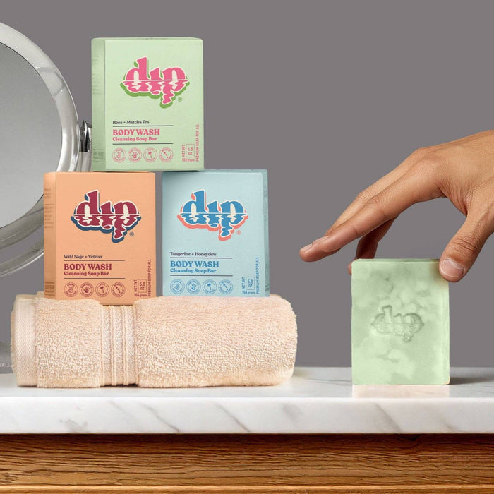 Dip Body Wash Cleansing Soap Bar - Rose & Matcha Tea