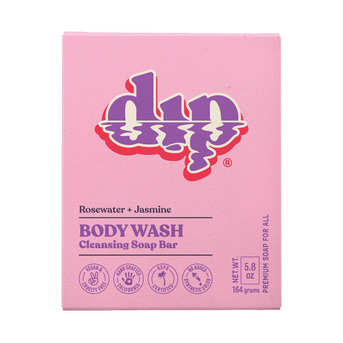 DIP Body Wash Cleansing Soap Bar - Rosewater & Jasmine