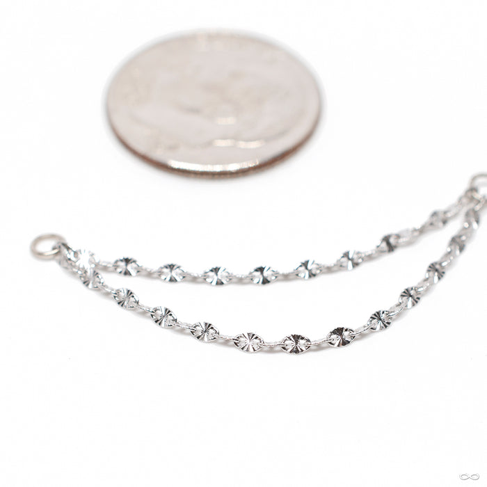 Double Starburst Chain with Tassel in Gold from Hialeah detail in white gold