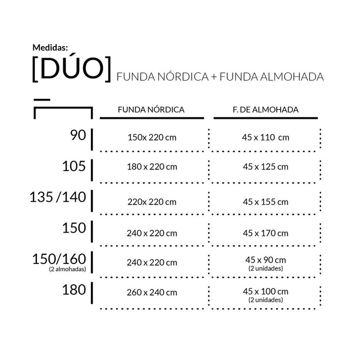 Dúo de funda nórdica Nara 100% Algodón