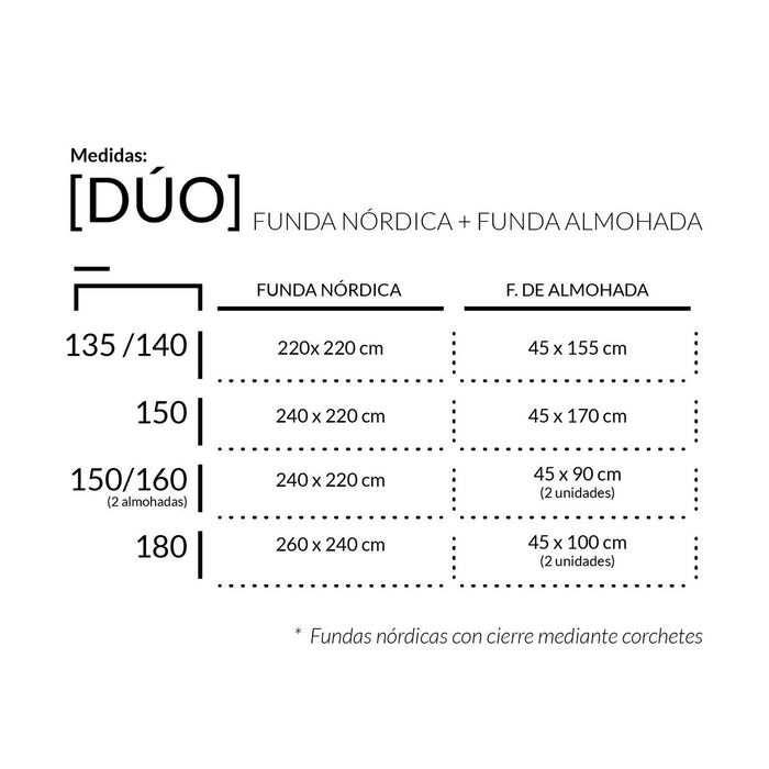 Dúo funda nórdica + almohada Sophia acero