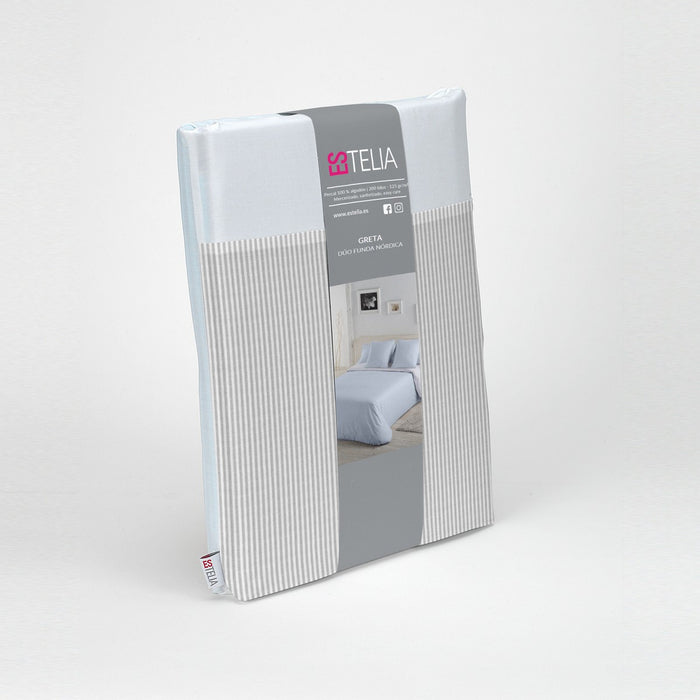 Dúo funda nórdica + almohada Greta perla presentación en bolsa de tela