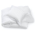 DUX Sateen stripe sengetøy hvit