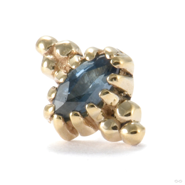 Equanimity Press-fit End in Gold from Sacred Symbols with blue sapphire