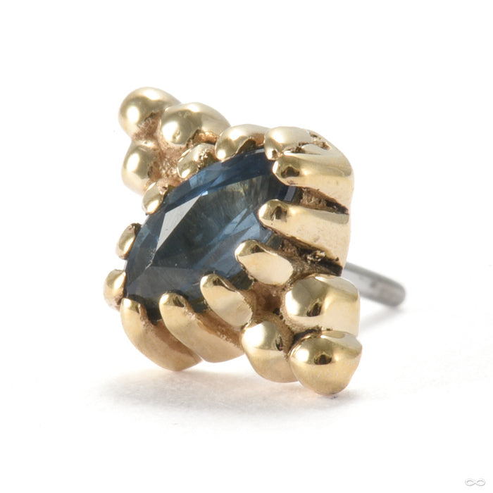 Equanimity Press-fit End in Gold from Sacred Symbols with blue sapphire