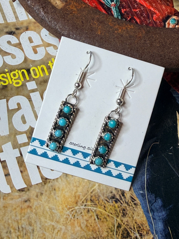 Ester White Navajo Handmade Kingman Earrings