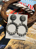 Eugene Charley Sterling Silver Concho Dangle Earrings