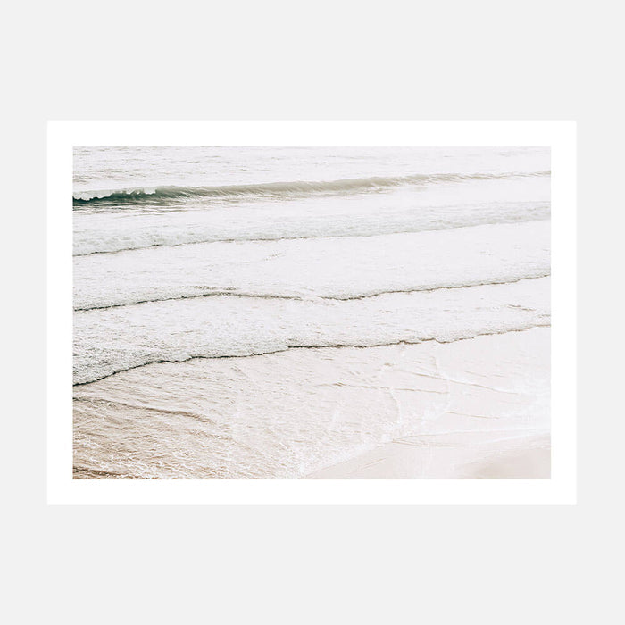 Evening waves on the beach wall art print