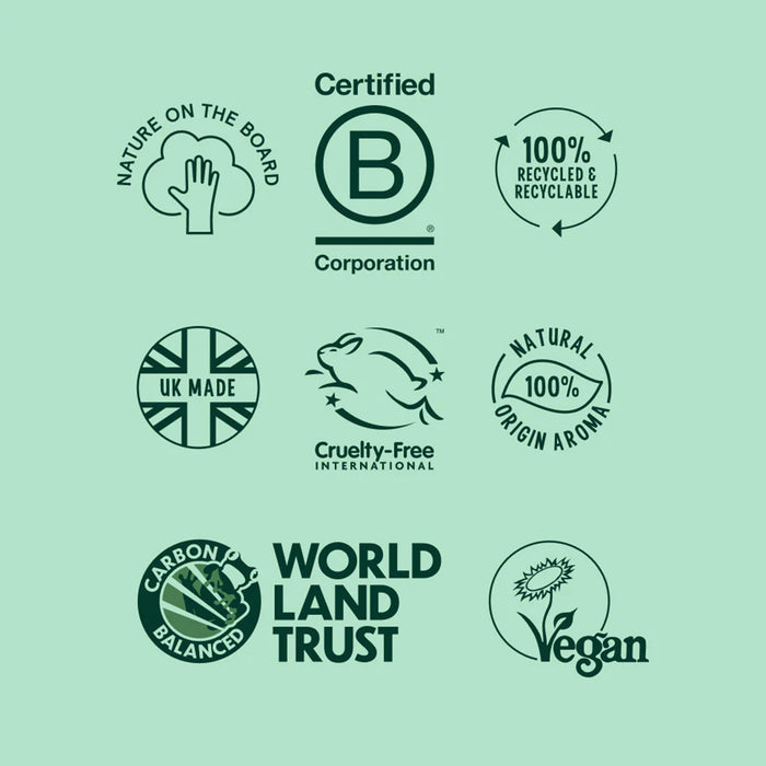 A graphic featuring nine certification and brand logos.