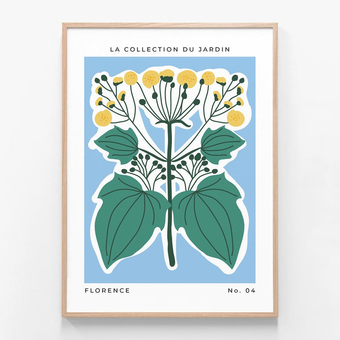 Florence Flower Market oak framed print