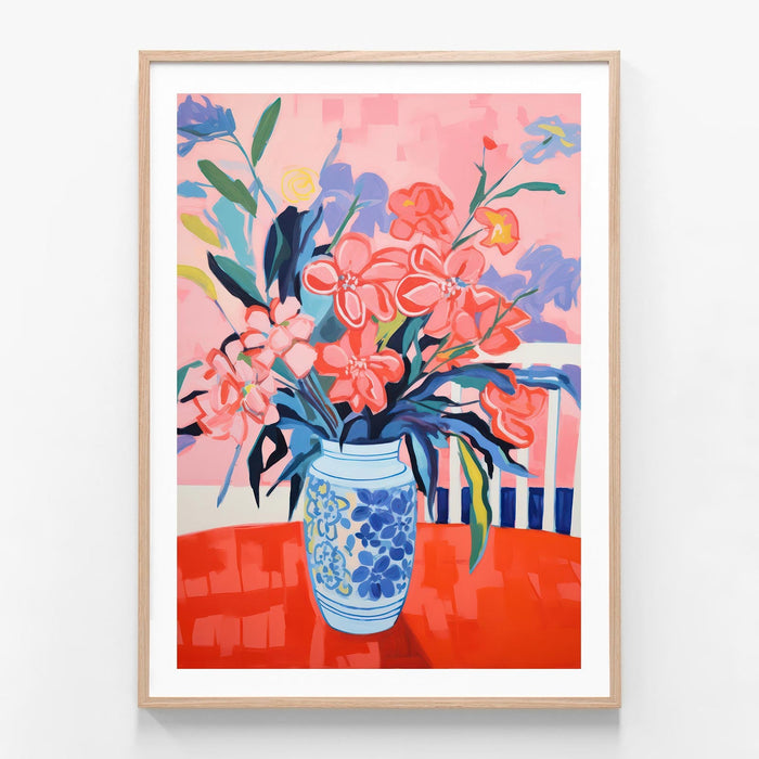 Flower Arrangement 2 oak framed print