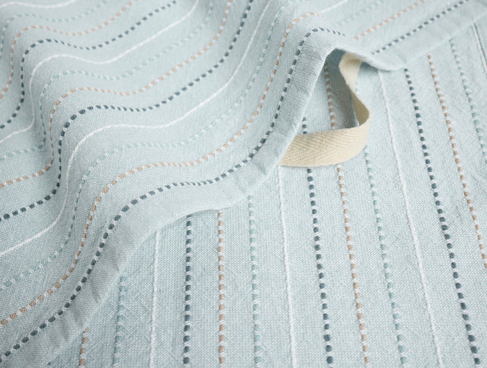 Fringe Stripe Organic Hand Towel, Set Of 2 - Coyuchi | Tidal Chambray