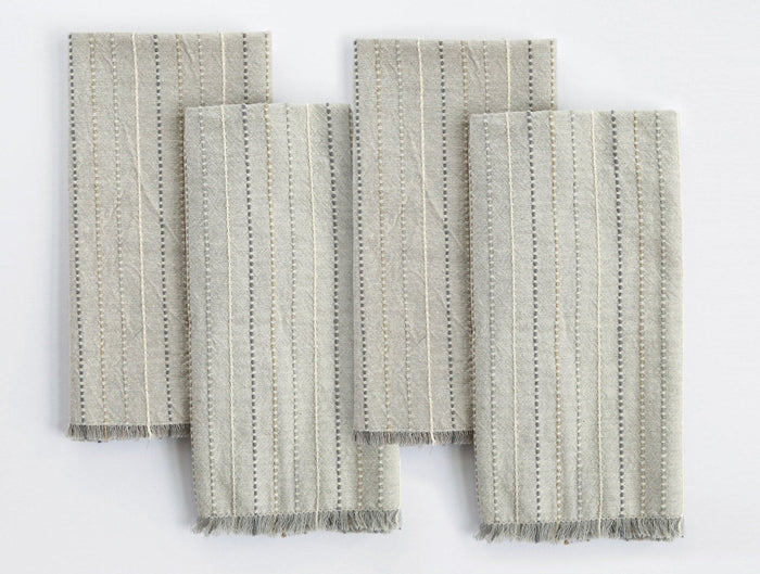Fringe Stripe Organic Napkin, Set of 4 | Neutrals