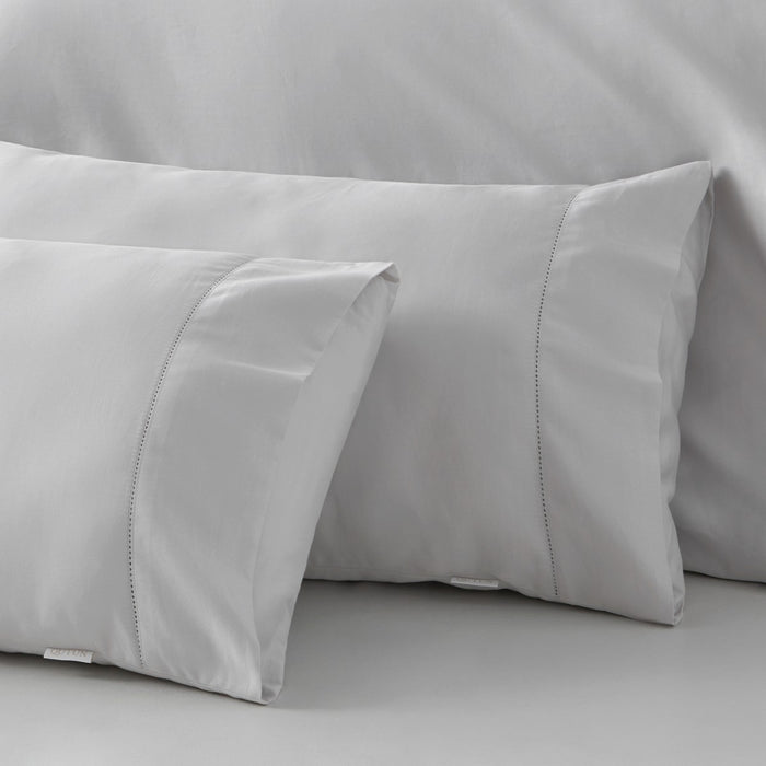 Funda almohada algodón orgánico con vainica color blanco - Qutun - Detalle de la vainica