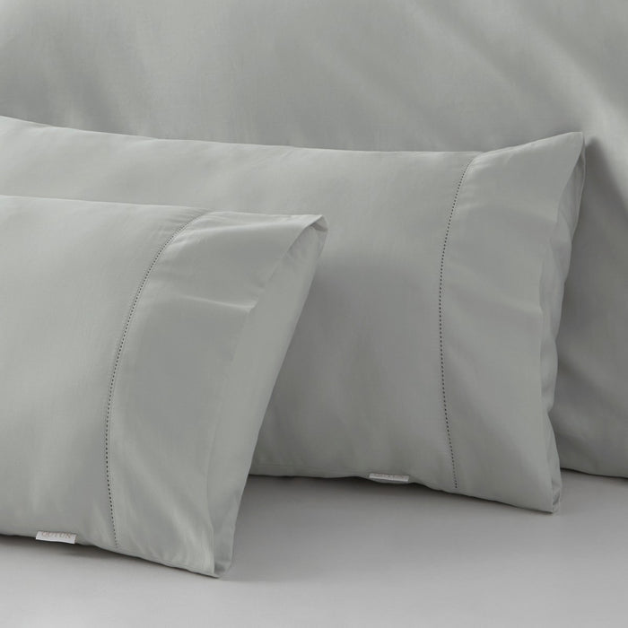 Funda almohada algodón orgánico con vainica color perla - Qutun - Detalle de la vainica
