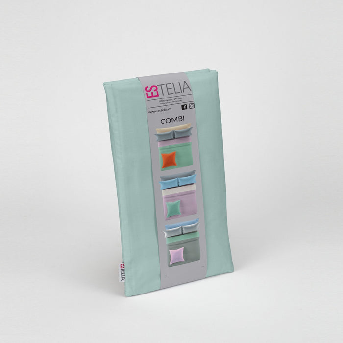 Funda de almohada algodón aqua presentación en bolsa de tela