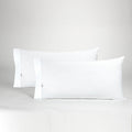 Funda de almohada algodón blanco dos piezas abertura lateral