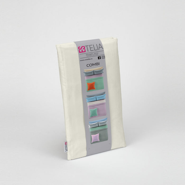 Funda de almohada algodón crema presentación en bolsa de tela
