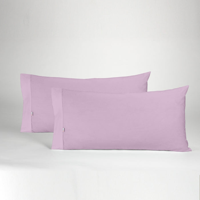 Funda de almohada algodón malva dos piezas abertura lateral