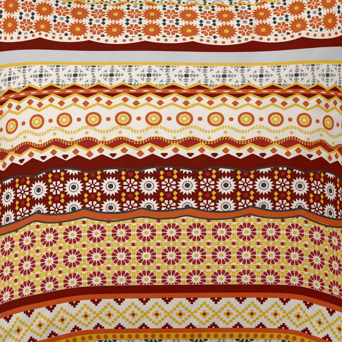Funda de almohada algodón Siena ocre detalle del dibujo