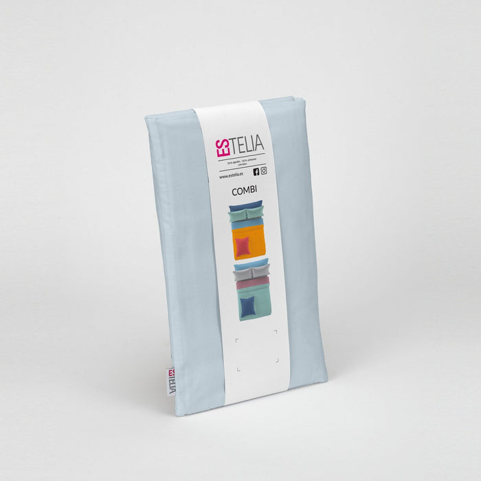 Funda de almohada 50-50 azul celeste presentación en bolsa de tela