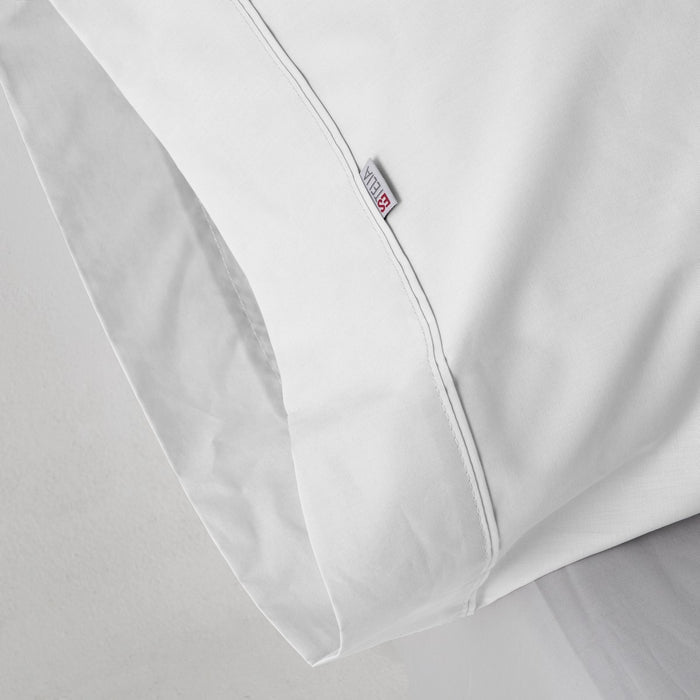 Funda de almohada algodón poliéster blanco