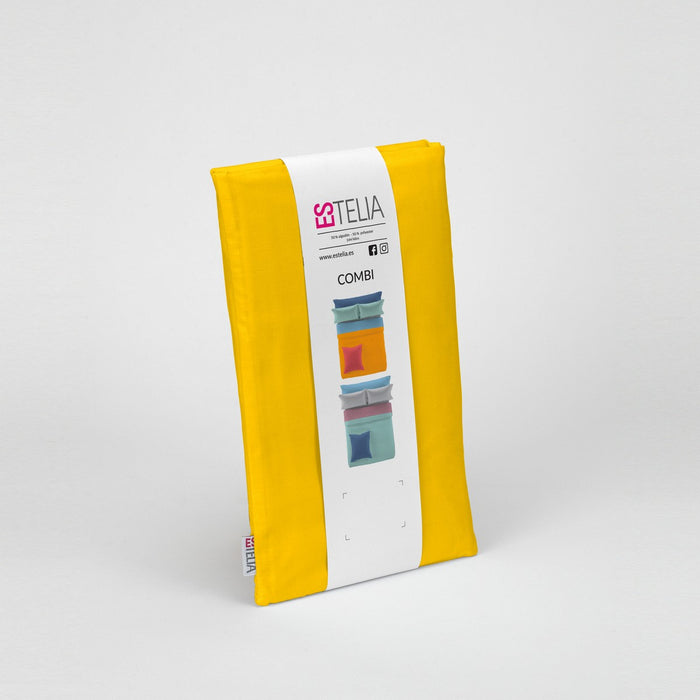Funda de almohada 50-50 mostaza presentación en bolsa de tela